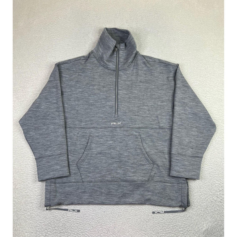 RLX Ralph Lauren Mens XS Gray Quarter Zip Mock Neck Wool Blend Fleece Sweater